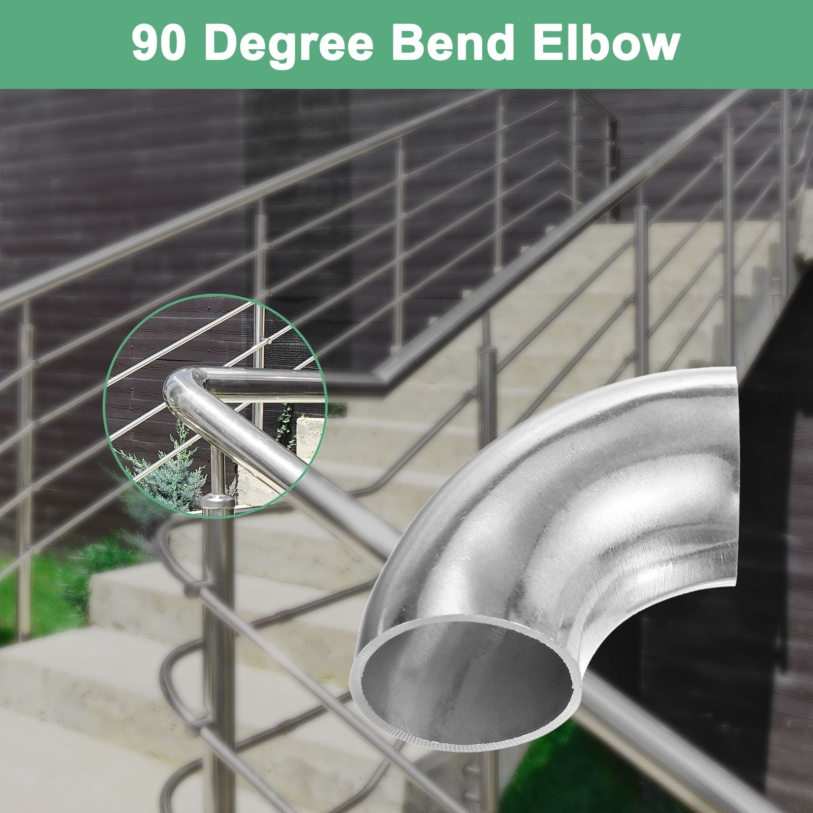 2-Pack OD 1 Inch 90 Degree Mandrel Bend Elbow, Thicken 1.5 mm Height 41 mm