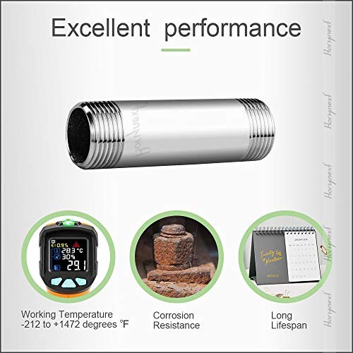 stainless steel 304 pipe nipple npt 3/4 male threaded NPT 3/4 – 4 inch length