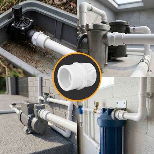 PVC Pipe Reducer Fitting – 1 Inch MNPT Male x 3/4 Inch Slip Socket – Sch 40