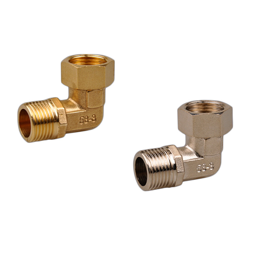 Brass 1/2″ Male x Female Thread Live Nut Elbow Joiner Connector Fittings Adapter