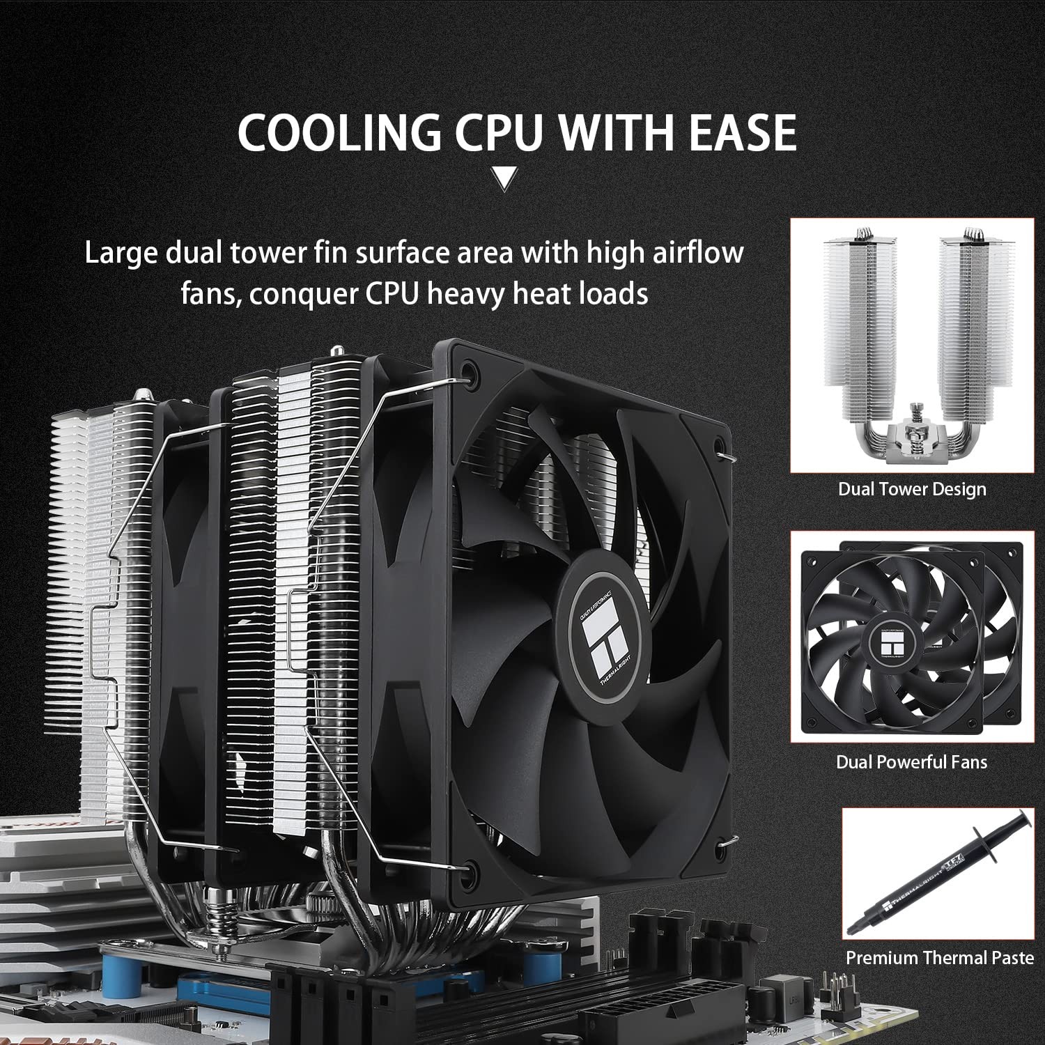 Thermalright Phantom Spirit 120SE CPU Air Cooler, 7 Heat Pipes CPU Cooler,Dual 1