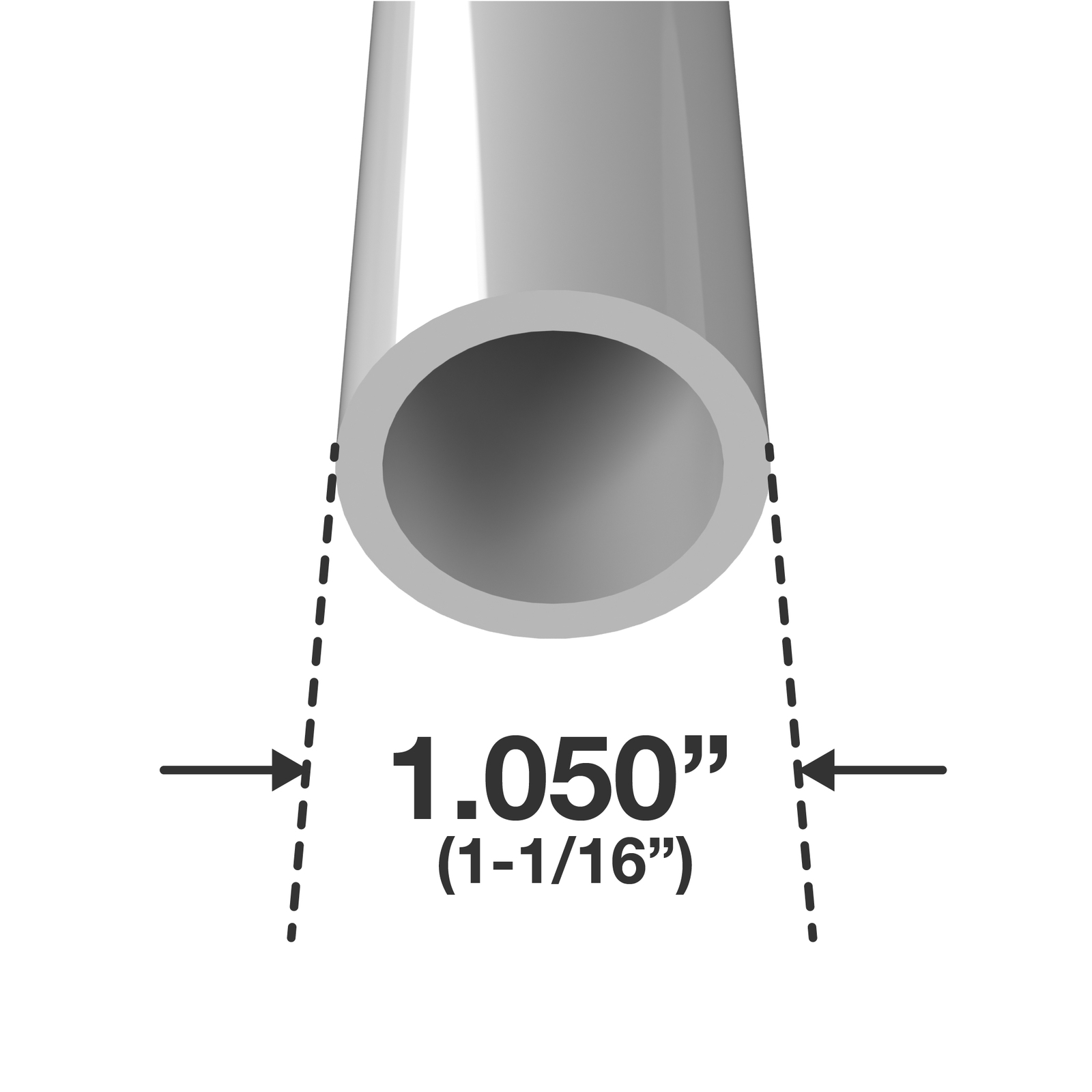 3/4 Sch 40 Furniture Grade PVC Pipe, 40″L, Gray (3-PK), FORMUFIT-Made in US
