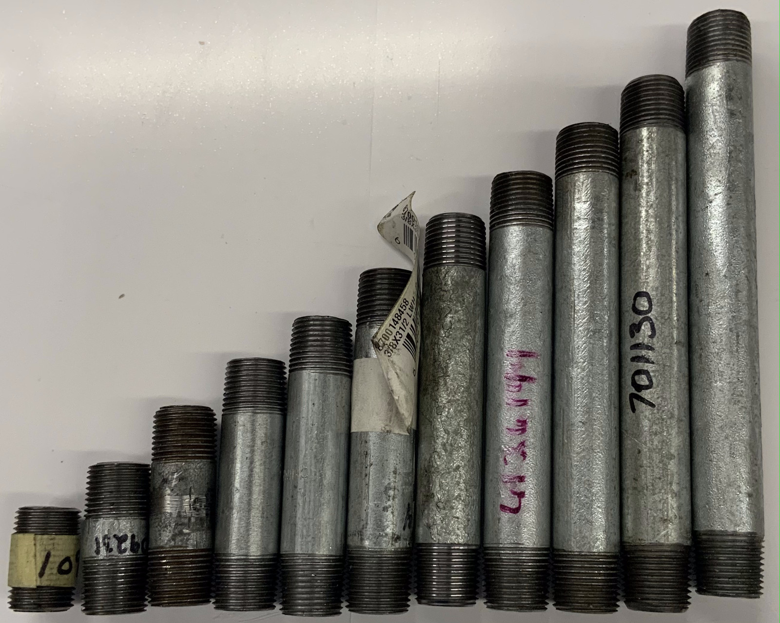 3/8″ Galvanized Pipe Nipple NPT Threaded Both Ends