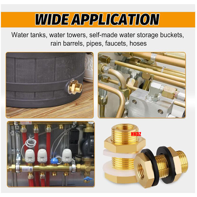 1/2″~2″ Brass Water Tank Connector Female/Male Thread Bulkhead Fittings Adapter