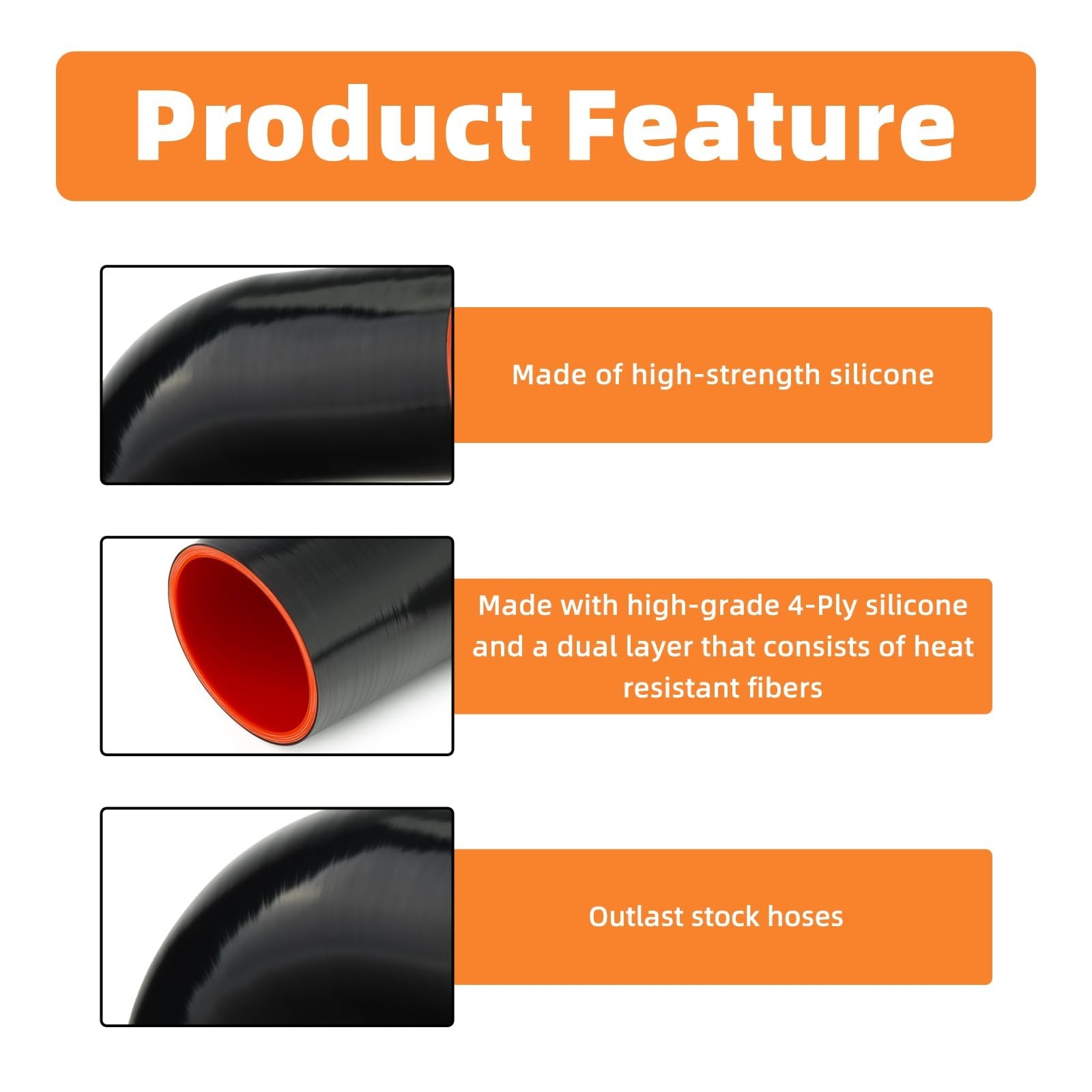 GASHER 1PCS 90 Degree Elbow Silicone Hose 3″ID, Silicone Couplers Leg Length …