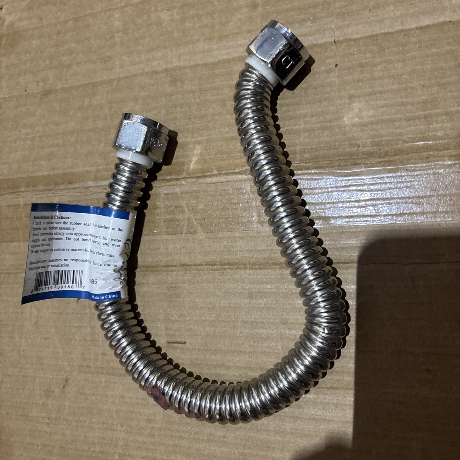 CrownFlex Stainless Corrugated Water Connector 18″ 3/4″fip X 3/4″fip