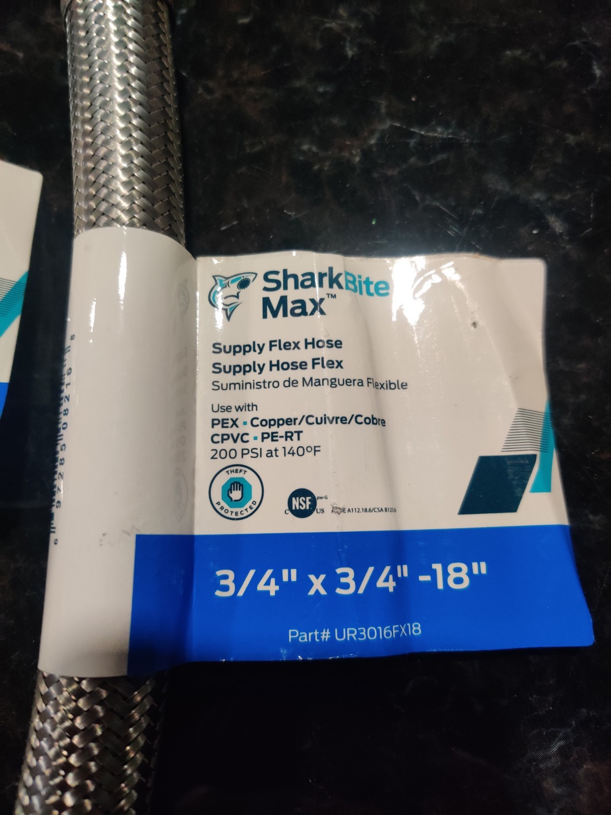 2x SharkBite Max 3/4″ x 3/4″ Water Heater Hose Connector 18″ UR3016FX18 pair