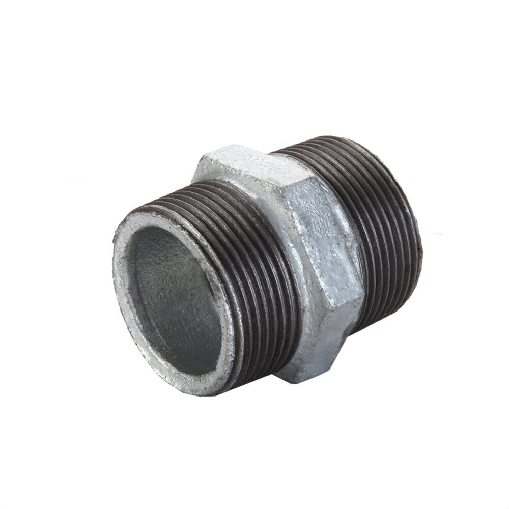 Hex Nipple Galvanized Steel Malleable Iron Pipe Fitting BSP 1/2-3″ Thickening