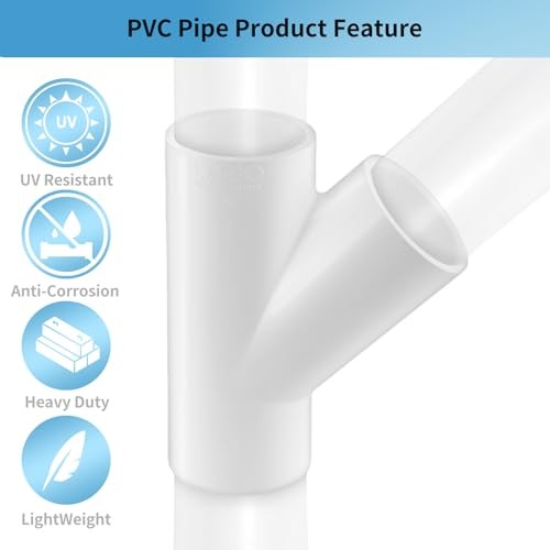 LESSO PVC Pipe Fittings (), PVC Wye 10PCS 3/4 Inch 3-Way Wye