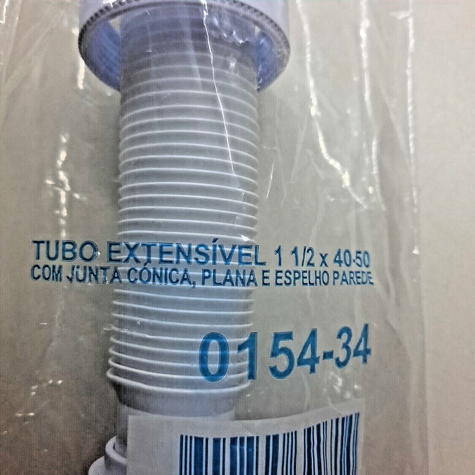 Flexible Drain Pipe Bathroom Sink Expanded Tube 1 1/2 inch x 2 inch