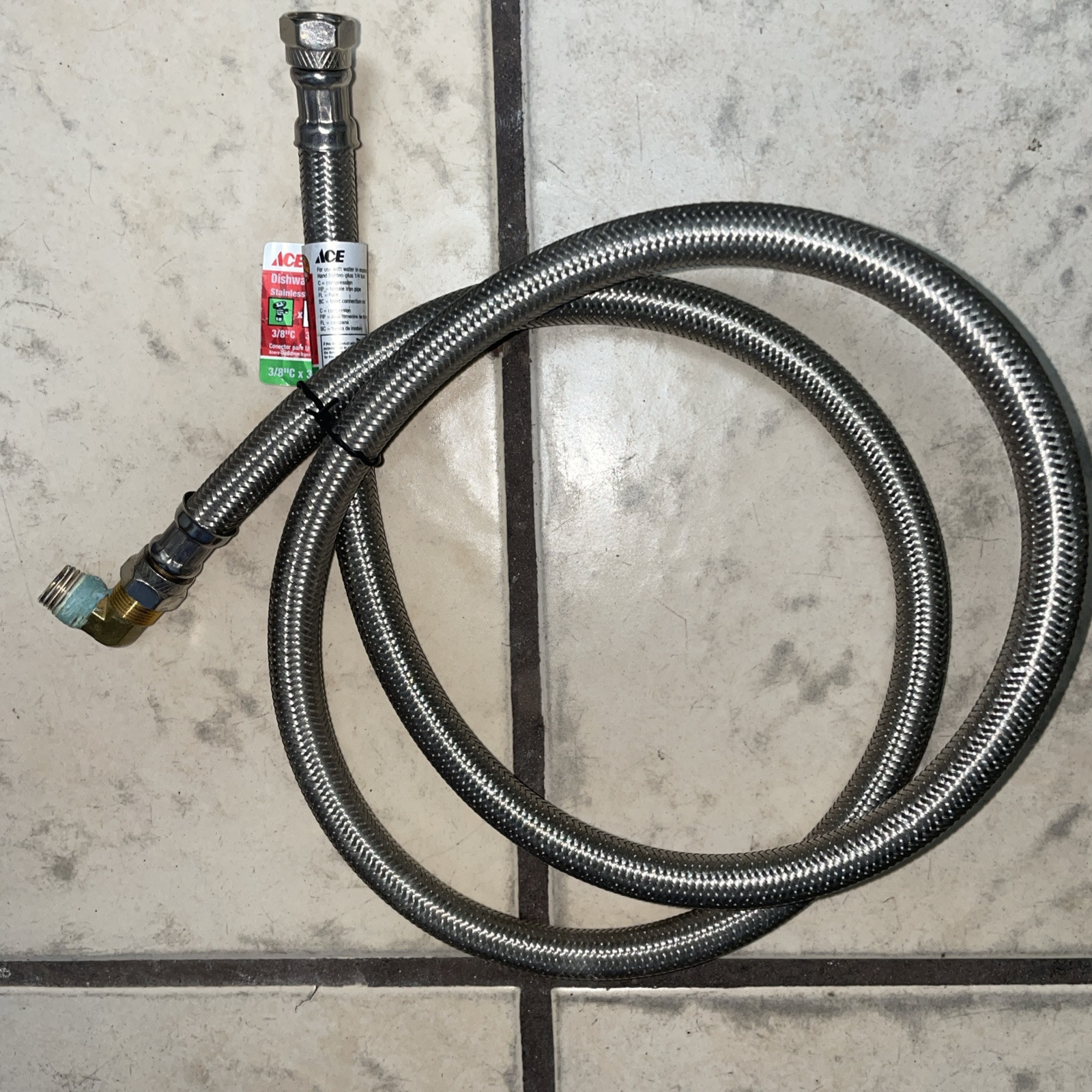 (1) 3/8″ Comp x 48″ 4-FT S.S Universal Dishwasher Water Supply Line Connector LF
