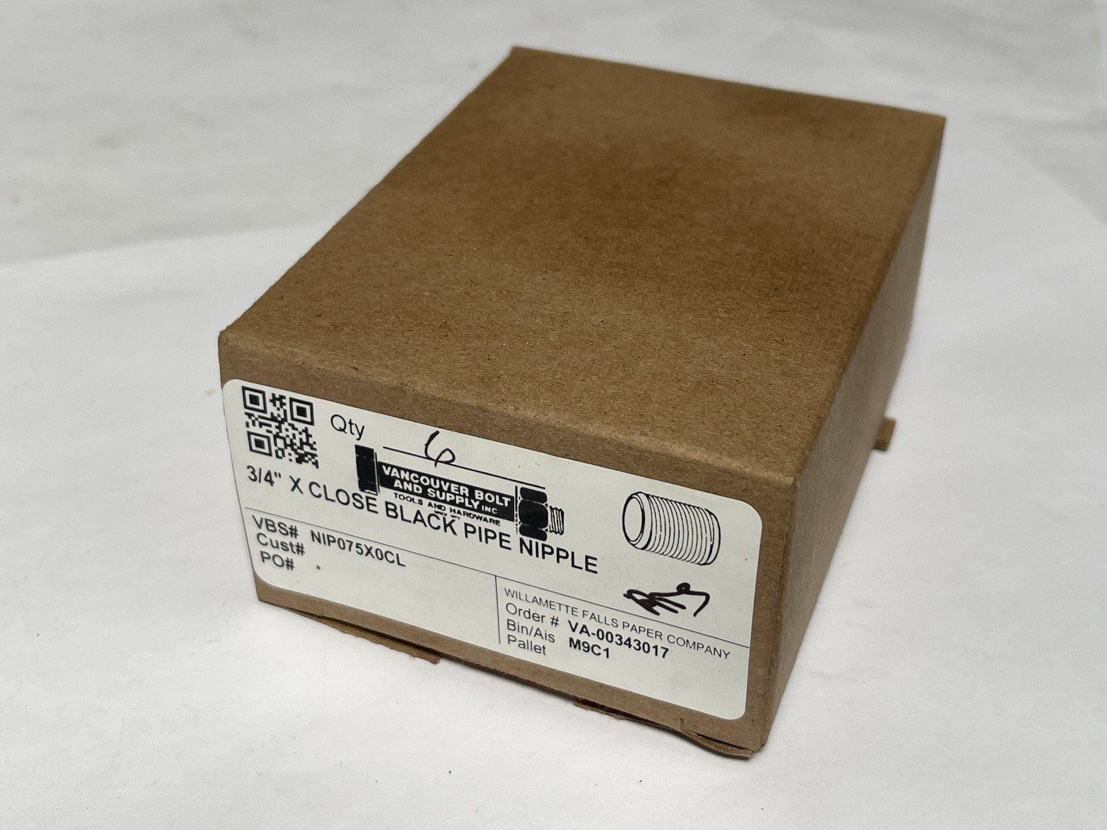 3/4″ X CLOSE, 2, 2.5, 4” BLACK PIPE NIPPLE Pipe Nipple Sch 80 Qty. 24 (25AG10)
