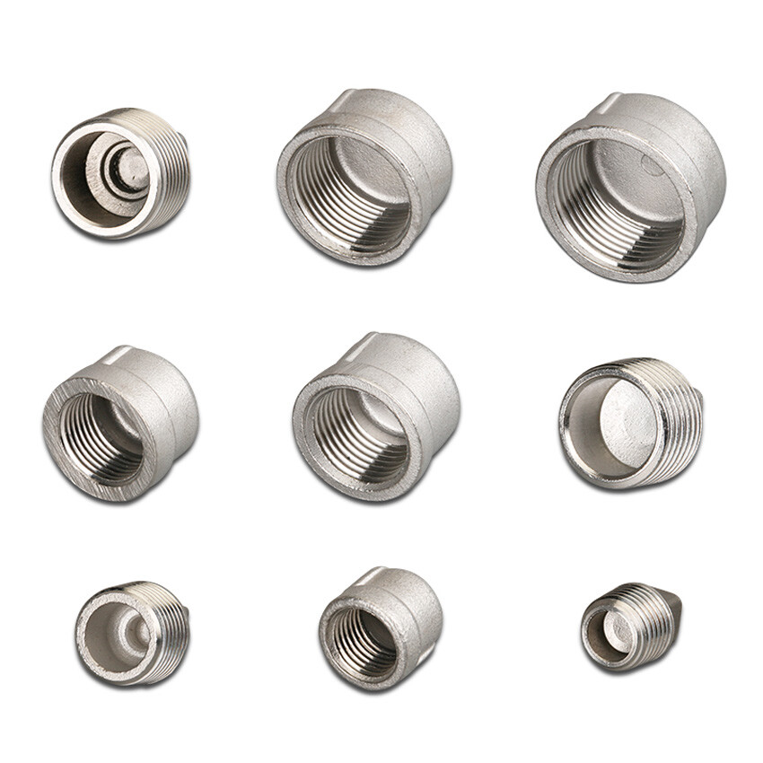304 Stainless Steel Blanking Caps Stop End Lock Cap BSPT 1/8″-2″ Pipe Plugs