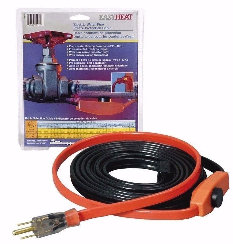 Easy Heat AHB019A 63W 9′ ft Water Pipe Freeze Protection Heating Cable – 3 Pack