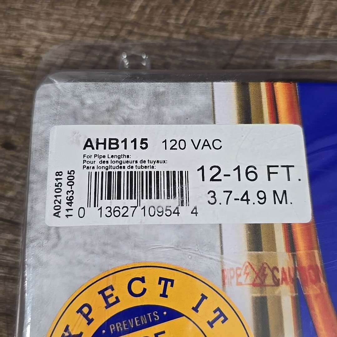 Easy Heat AHB115A Electric Water Pipe Freeze Protect Heating Cable 15 ft.