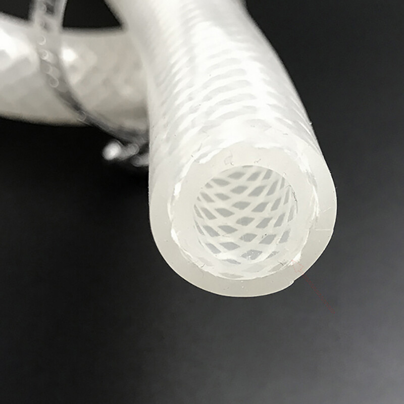 White Silicone Braided Hose Food Grade ID 4mm-12mm Reinforced Tube Tubing Pipe