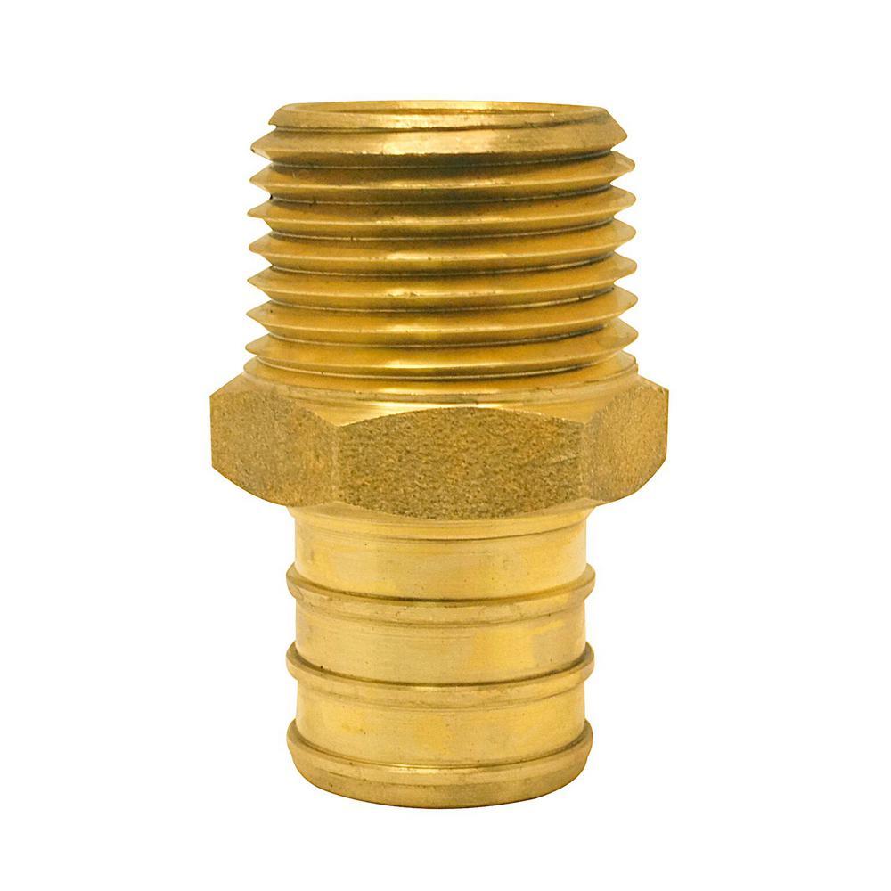 Apollo 3/4″ Brass PEX Barbx1/2″ Male Pipe Reducing Adapter (LOT of 8) APXMA1234
