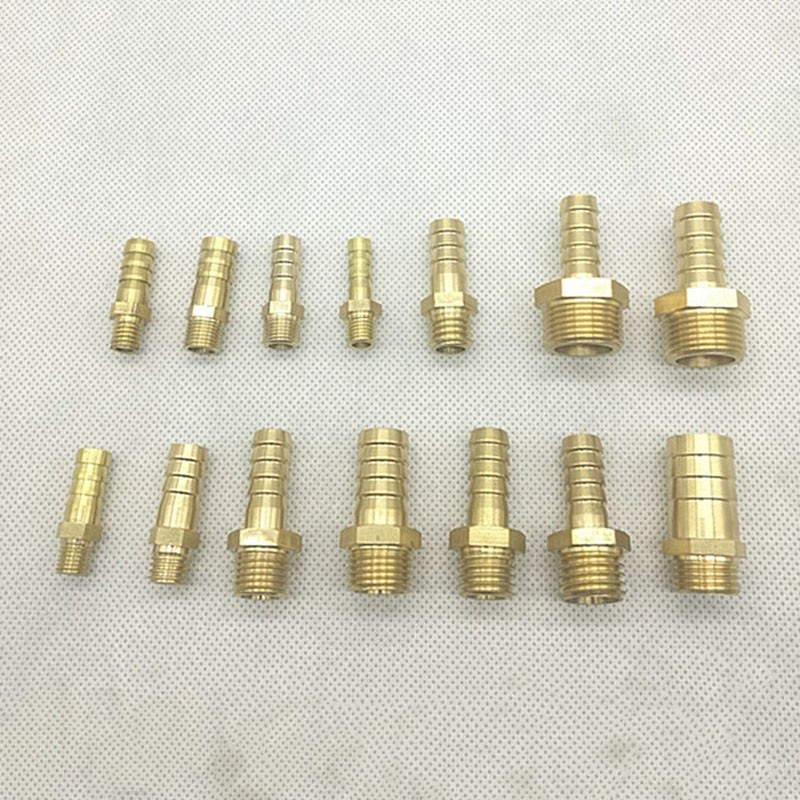 Metric M10 M12 M14 to 6mm 8mm 10mm 12mm Brass Barb Hose Tail Connector Fittings