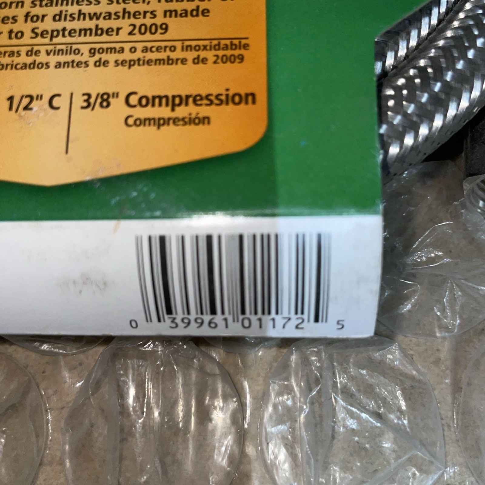 Fluidmaster 1W72CU Steel 1000 PSI 72 L in. Dishwasher Connector 3/8 in. Nominal