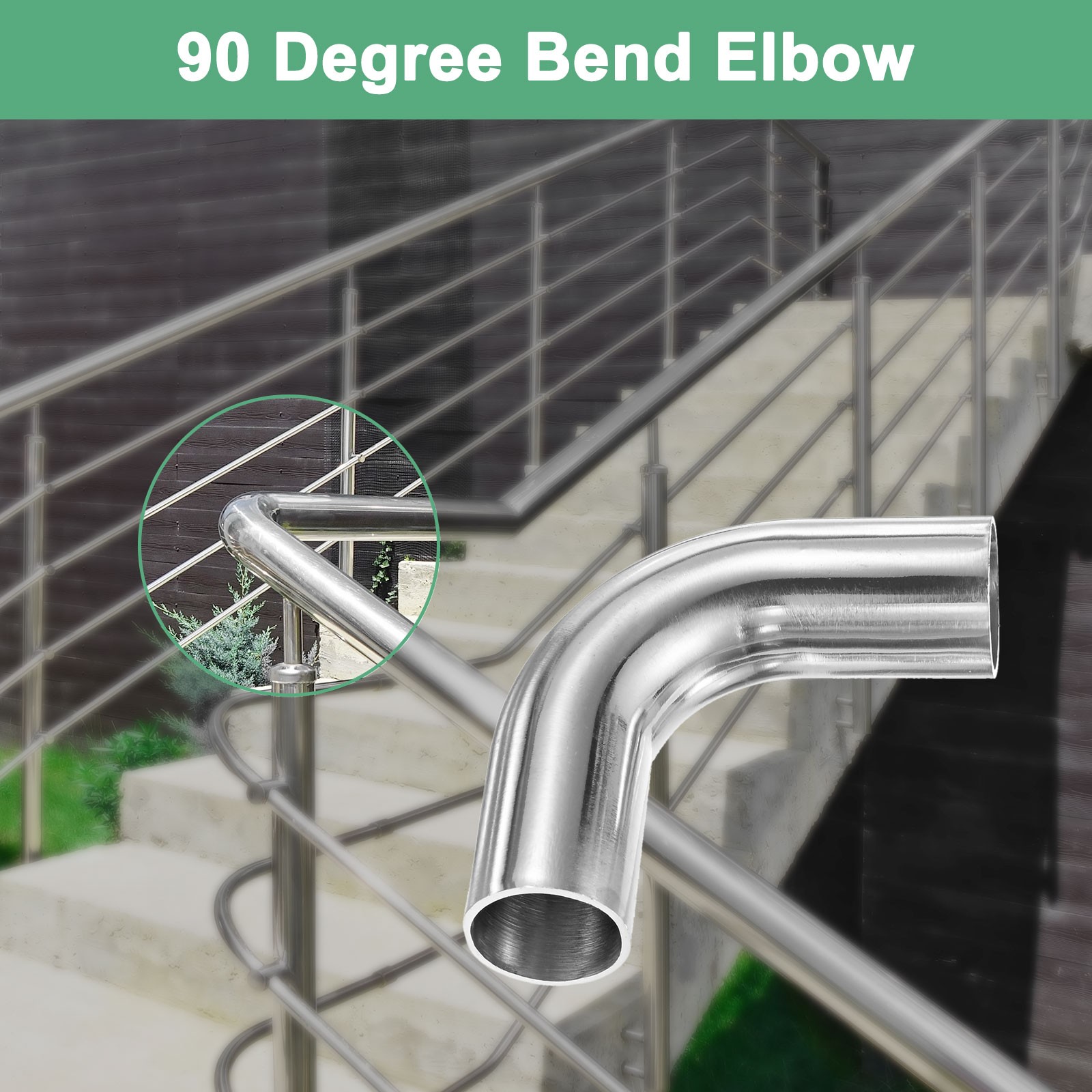 2-Pack OD 1 Inch 90 Degree Mandrel Bend Elbow, Thicken 1.5 mm Height 70 mm