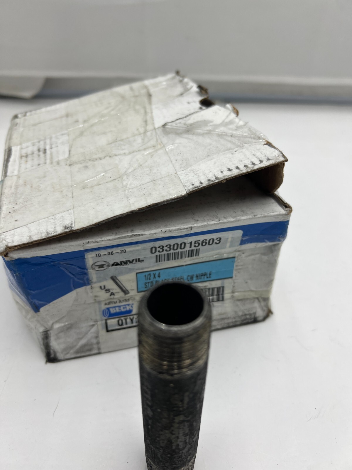(QTY 25) Beck 0330015603 1/2″ X 4″ Black Pipe Nipple Sch 40 *FAST SHIPPING*