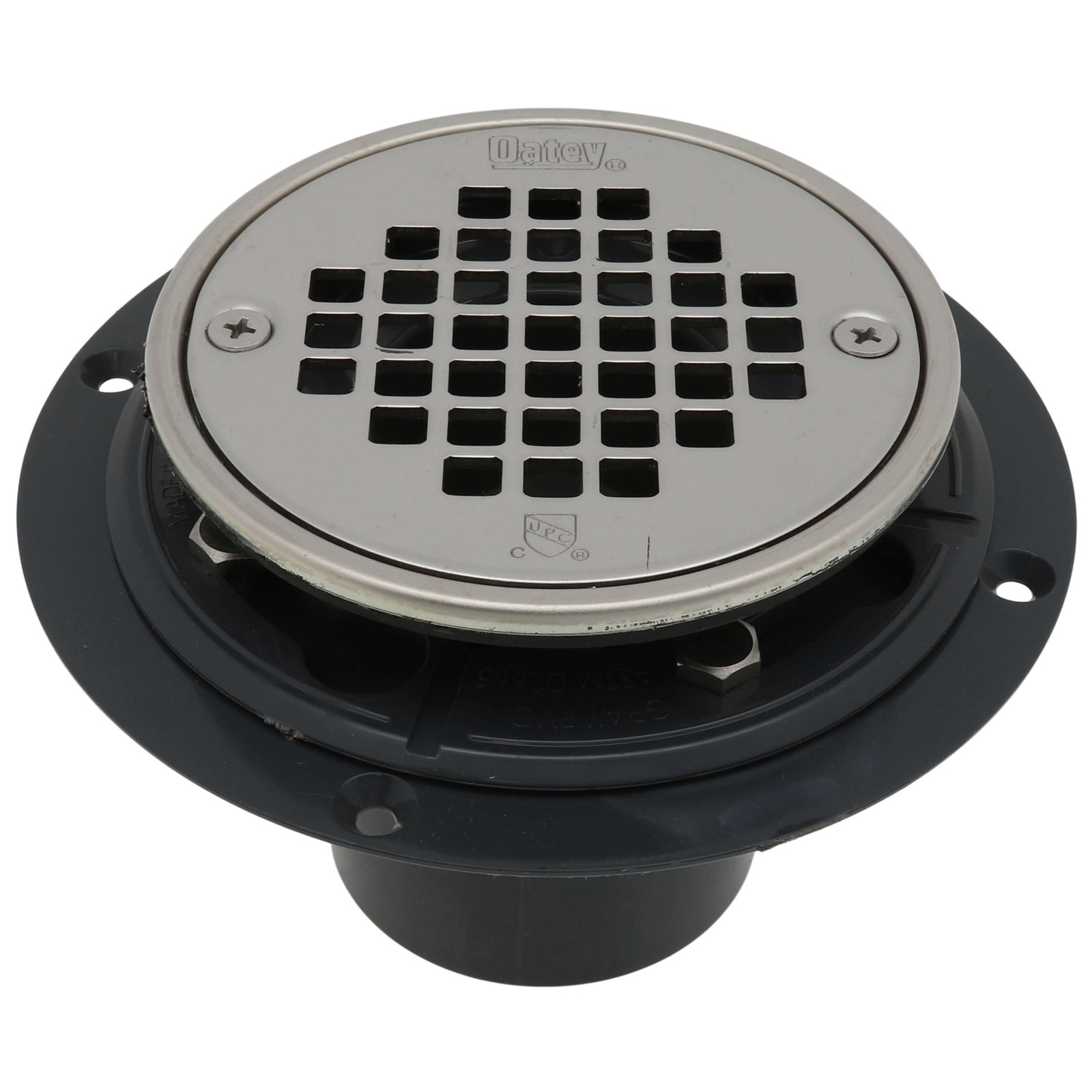 Oatey 42263 2″ PVC Round Low Profile Drain SS Strainer & Ring