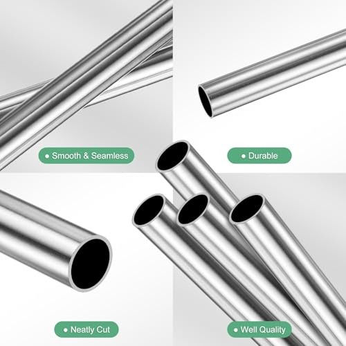 4-Pack 250mm 36 Stainless Steel Tube, 8mm OD 0.5mm Wall 8mm x 0.5mm x 250mm 1