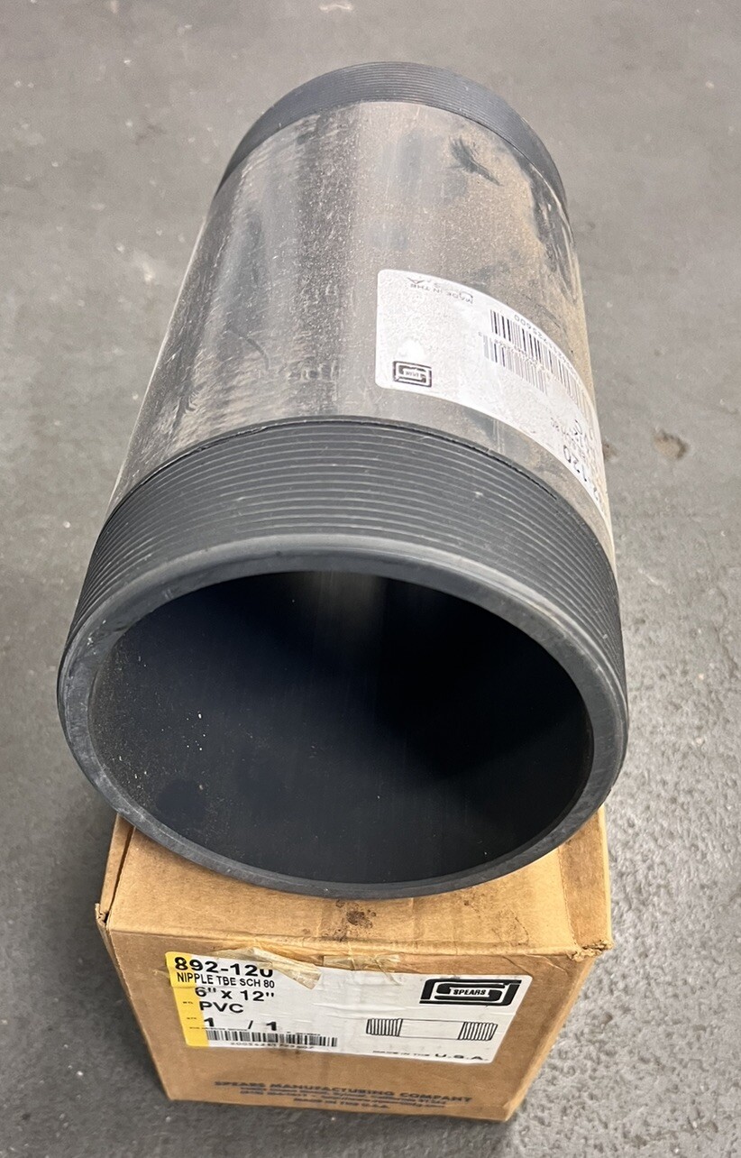 892-120 6″ Mnpt X 12″ Tbe Pvc Pipe Nipple Sch 80