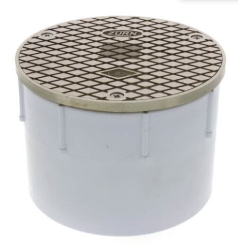 ZURN CO2450-PV4 Floor Cleanout 4″ PVC Nickel Bronze Hub Connection