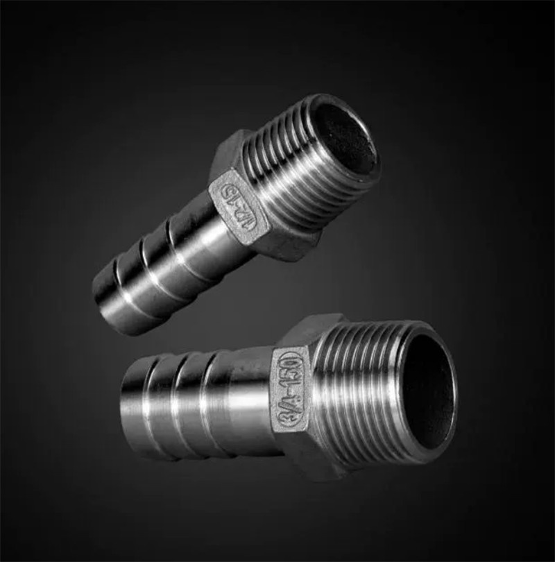 BSP 1″ 3/4″ 1/2″ Male Thread Hosetail Hose Joiner Barb Connector Stainless Steel