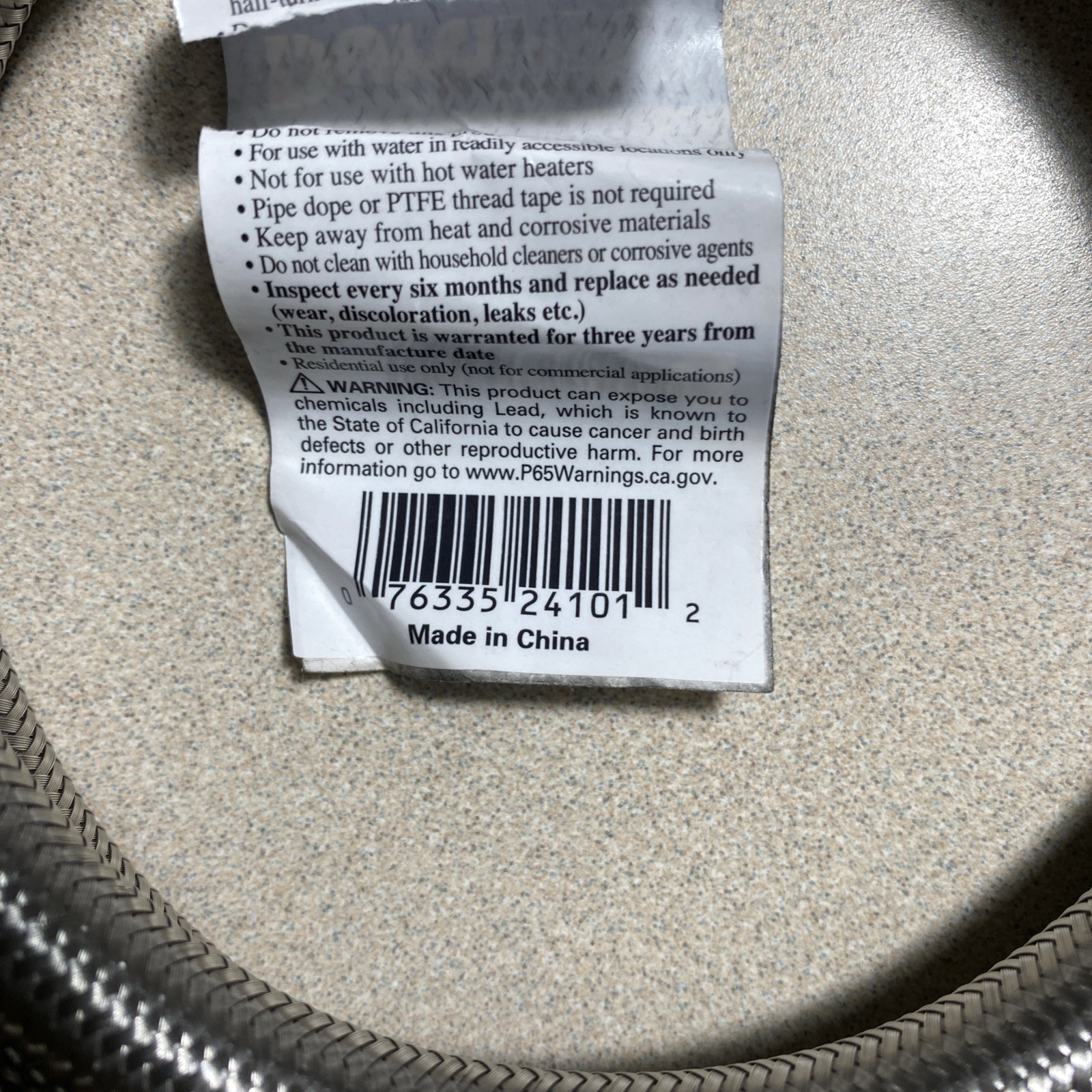 (1) 1/4″ Comp x 60 Long Refrigerator Icemaker Water Supply Line Connector