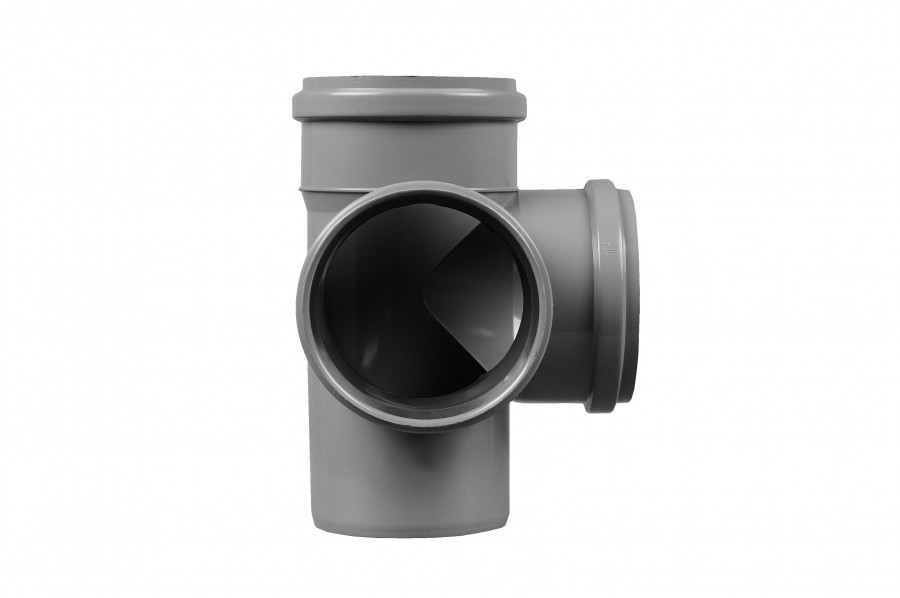 4″ 110 mm – Double Corner Branch Soil Pipe 110/110/110/90° 87½° Sewer Waste Grey