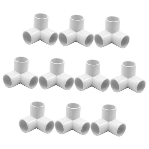 PVC Fittings Elbow Furniture Grade Connector 3 Way for DIY 1/2 Inch 10
