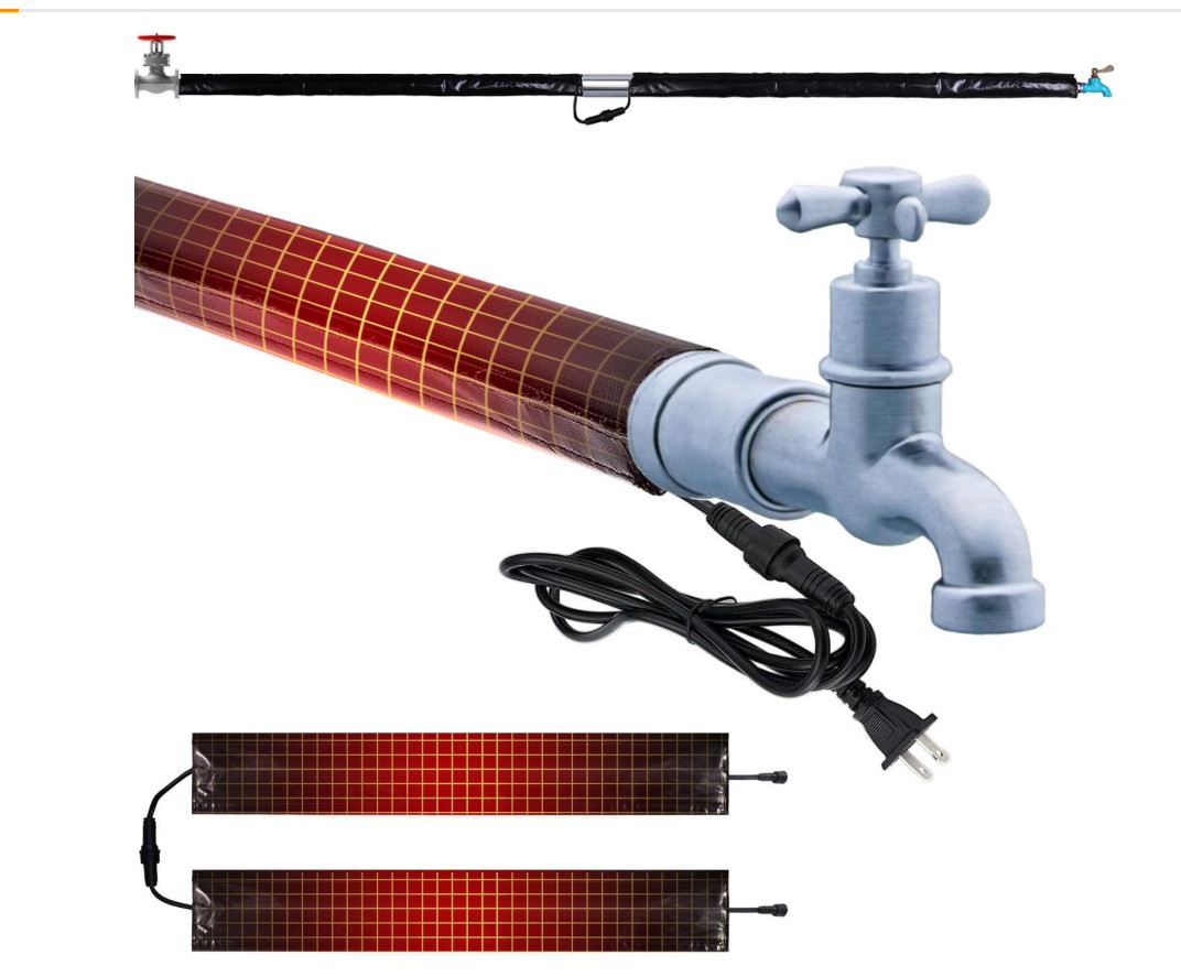 H&G lifestyles Insulated Water Pipe Heating Wrap, Home or RV 3ft Max Temp 158℉
