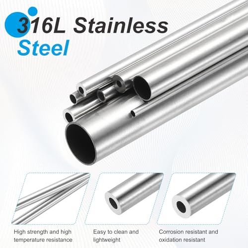 316L Stainless Steel Capillary Tube, OD 4mmx1mm Wall Thickness OD 4mmx1mm T