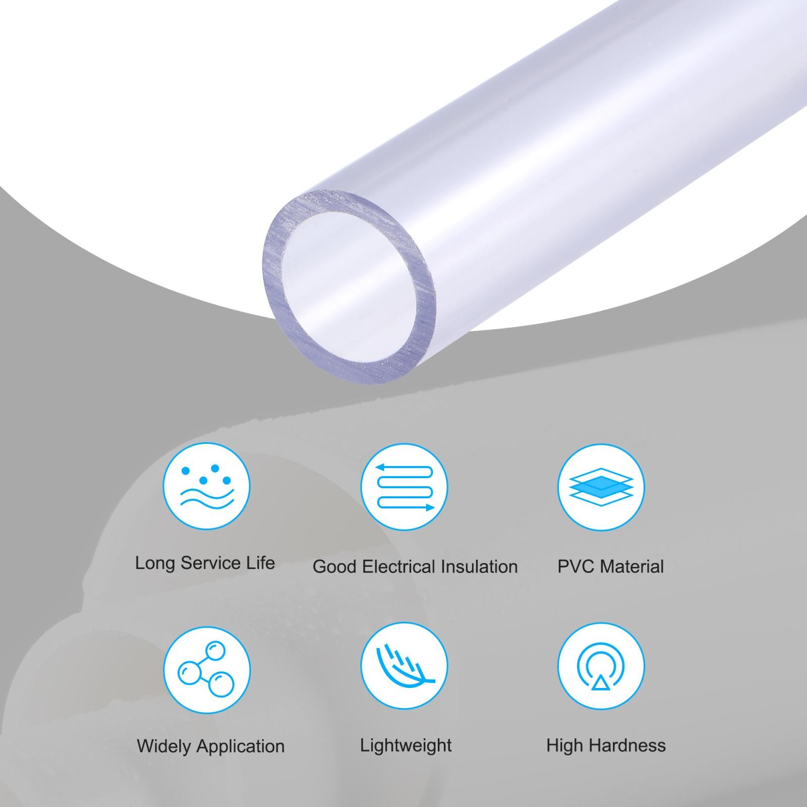 PVC rigid round tube 15mm ID 20mm OD 500mm transparent high transparency