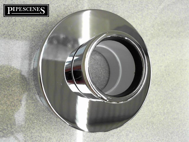 Chrome Waste Pipe 32mm 35mm to Plastic Adaptor Coupling with Chrome Wall Shroud