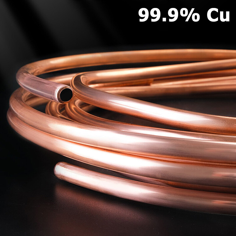 Flexible HVAC Copper Tubing Coil Refrigeration Tubes Hollow Pipes Ø 1.6mm – 25mm