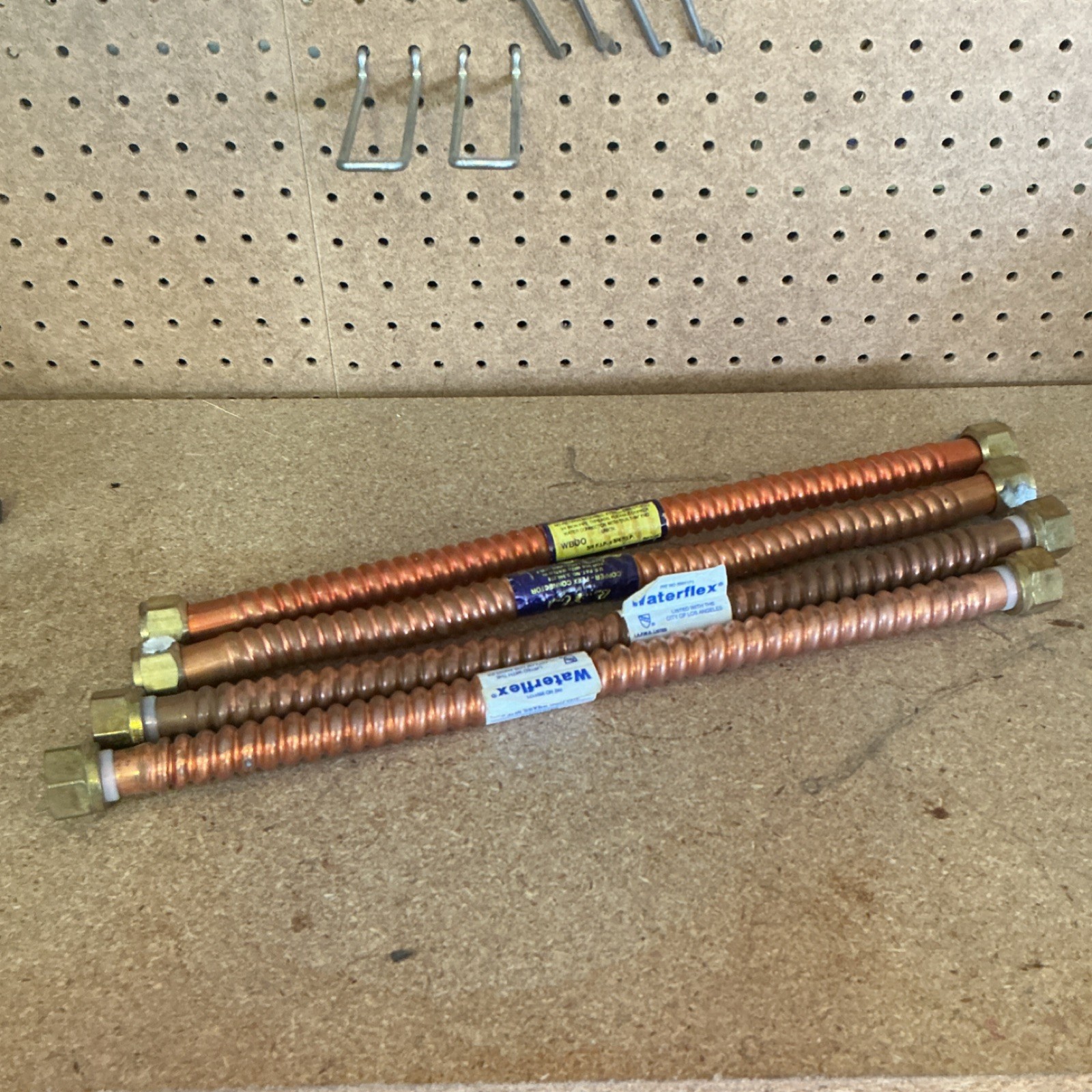 Waterflex Flexible Copper Plumbing Pipes Set 4 Brass Threaded Fittings Plumbing