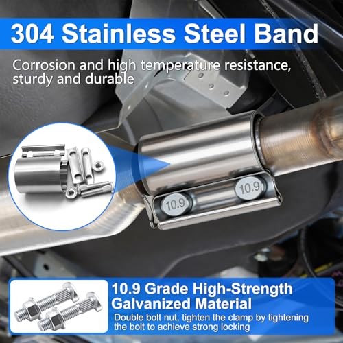 1.75″ Butt Joint Band Exhaust Seal Clamp Sleeve,45mm Stainless Steel 1.75 inch