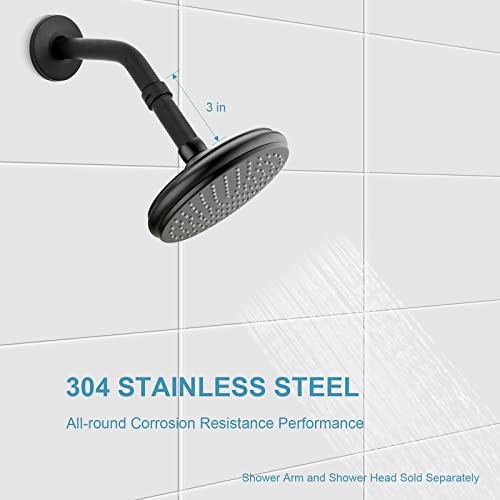 Shower Head Extension Arm Shower Arm Extension Shower Head Matte Black 3 in