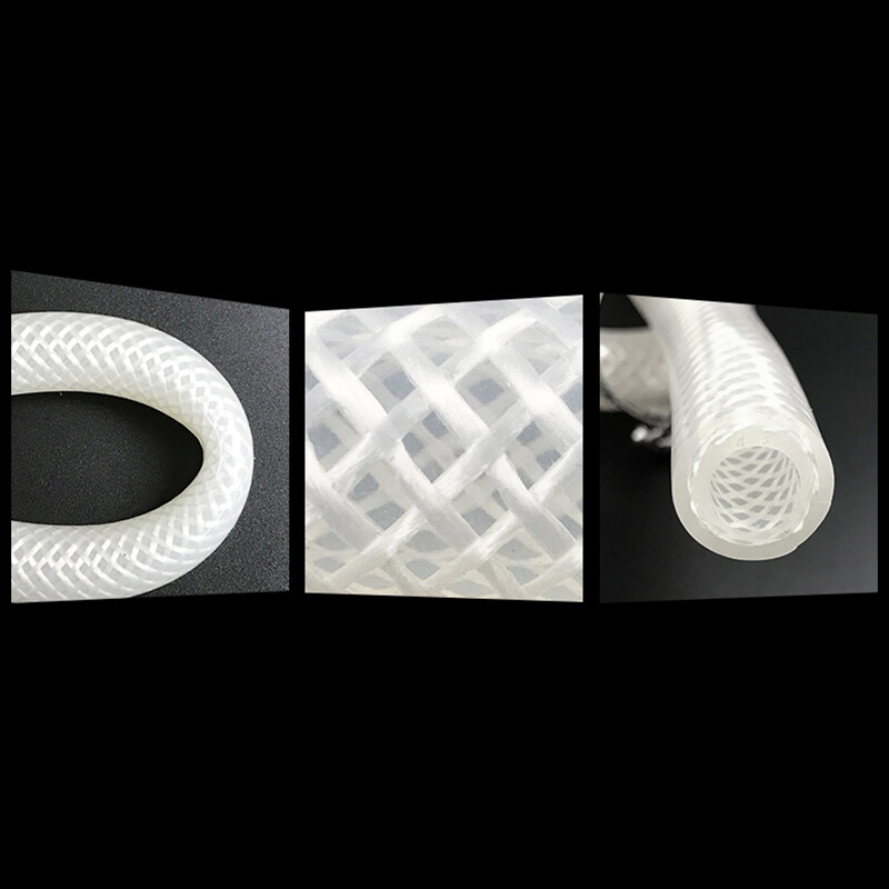 White Silicone Braided Hose Food Grade ID 4mm-12mm Reinforced Tube Tubing Pipe