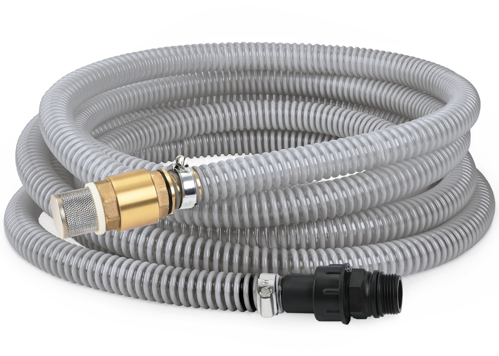 FLUENTPOWER 23FT x 1″ Suction Hose Kit with Brass Fitting Check Valve, NPT 1″