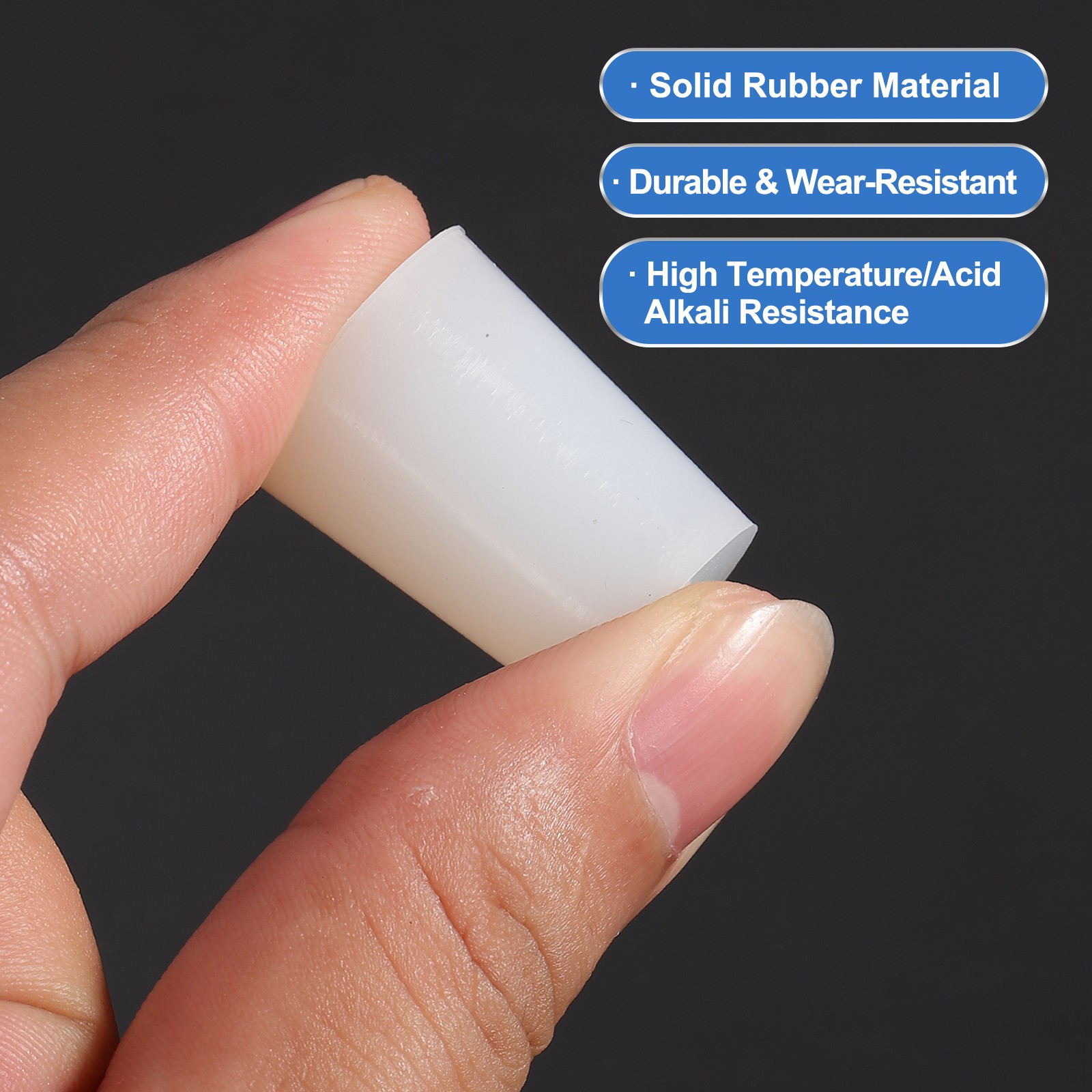 Tapered Shaped Solid Silicon Stopper, 3/4″ Tube Rubber Stoppers, 8 Pcs