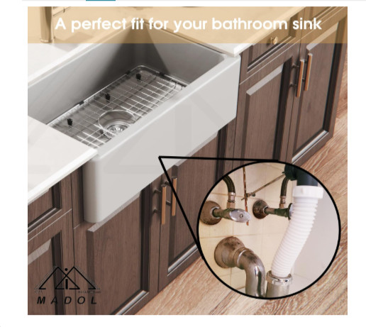 Flexible Sink Pipe 1.5″ x 15″ White Plastic Polypropylene with Slip-Joint Nut