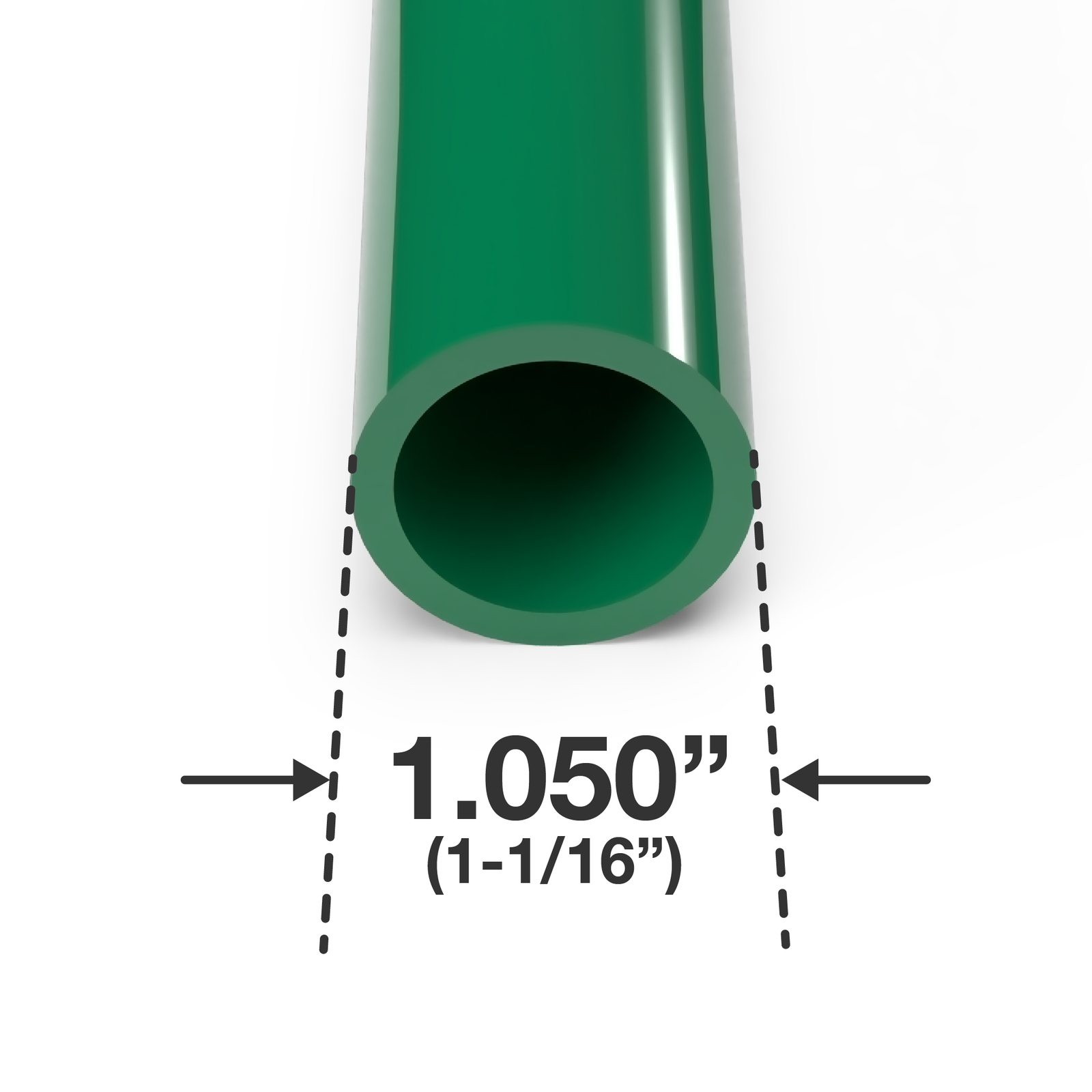 3/4 Sch 40 Furniture Grade PVC Pipe, 40″L, Green (3-PK), FORMUFIT-Made in US