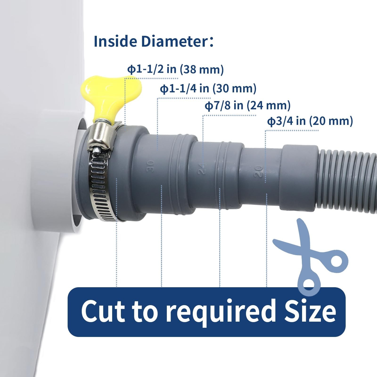 8.2 FT Washing Machine Drain Hose, Flexible Dishwasher Drain Hose Extension K…