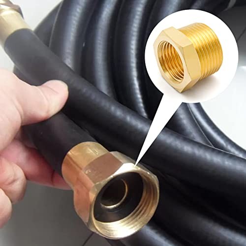 5Pcs Brass Reducer Hex Bushing Thread Reducer 1/4″ NPT Male to 1/8″ NPT Female