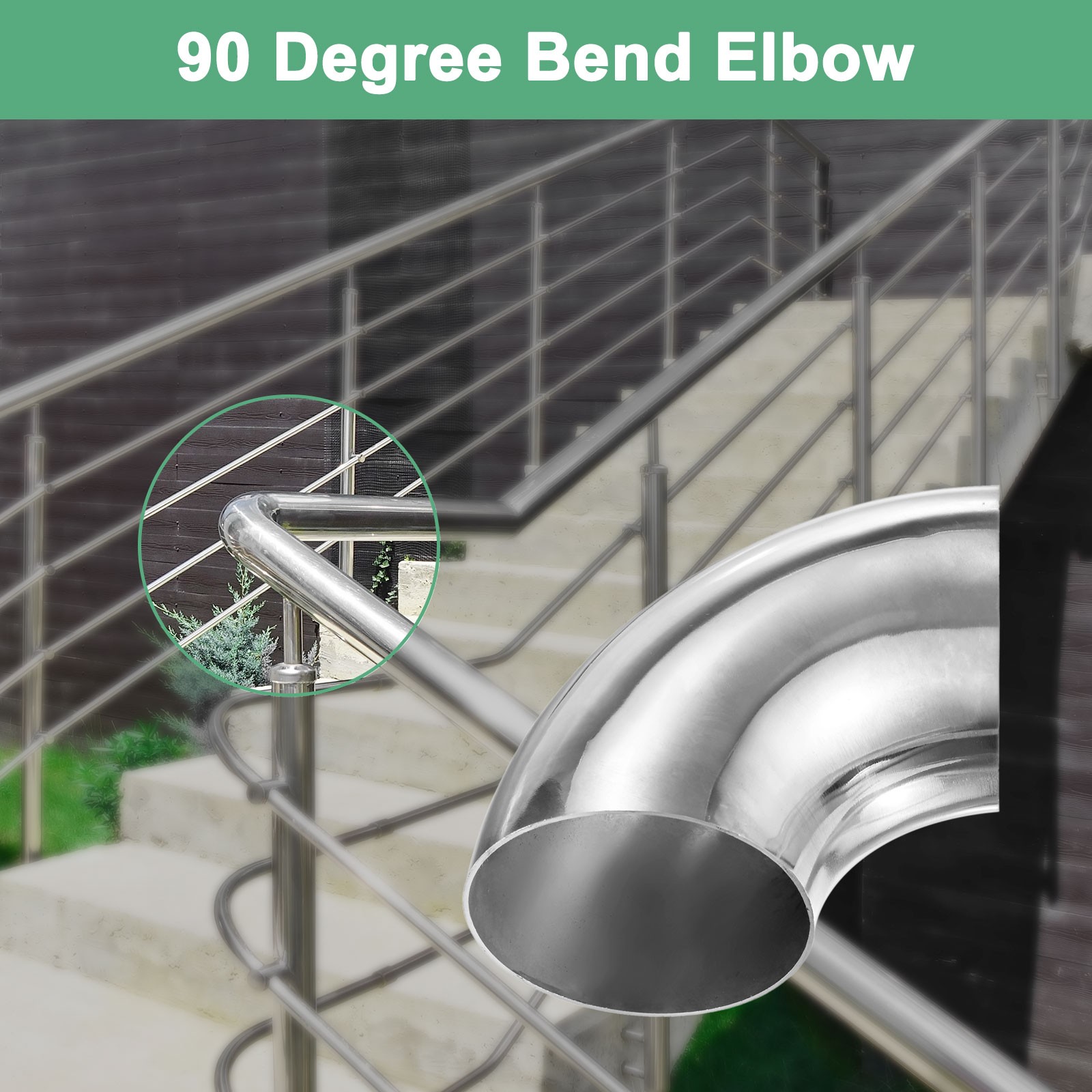 OD 3 Inch 90 Degree Mandrel Bend Elbow, Thicken 1.5 mm Height 110 mm