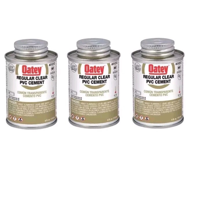 (3) Oatey #31012 Clear Plumbing Cement For PVC Pipes ~ 12 oz Total ~ NEW
